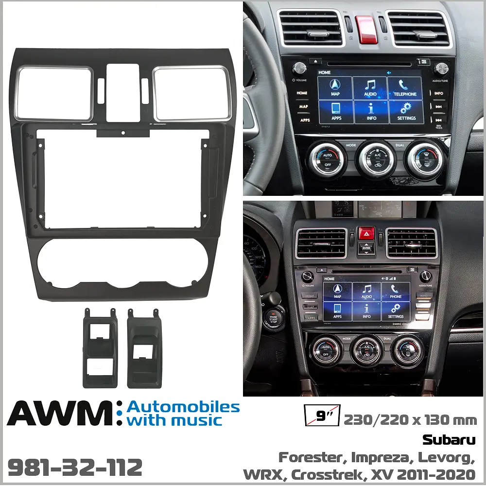 Переходная рамка Subaru Forester, Impreza, Levorg, WRX, Crosstrek, XV AWM 981-32-112 - фото 9