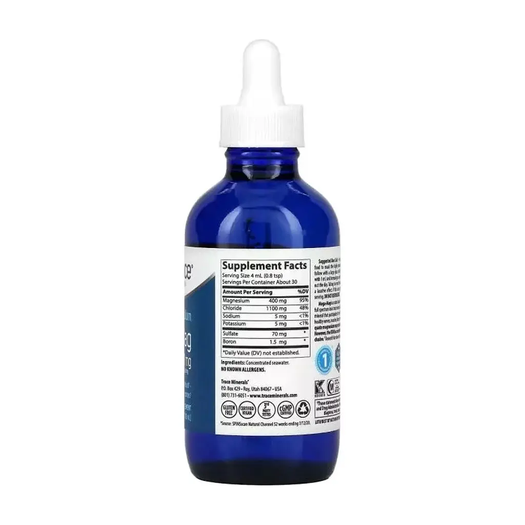 Мінерали Trace Minerals Магній з низьким вмістом натрію, 400 мг, Low Sodium Mega-Mag, 1 (TMR-00025) - фото 2