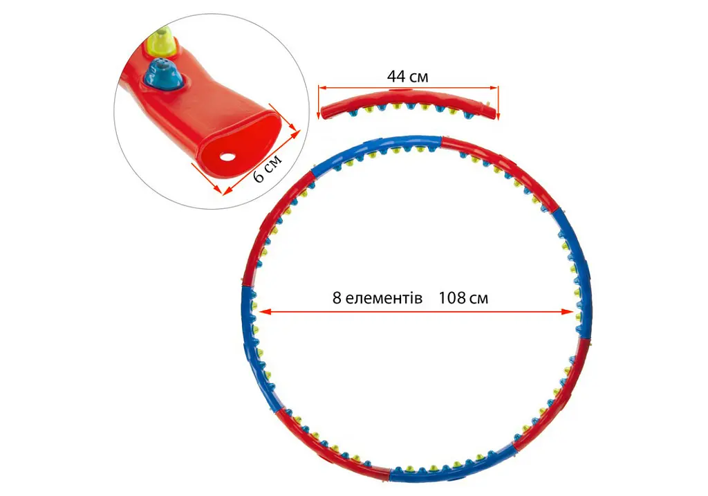 Обруч массажный (Хулахуп) EasyFit Magnetic (EF-6003) - фото 5
