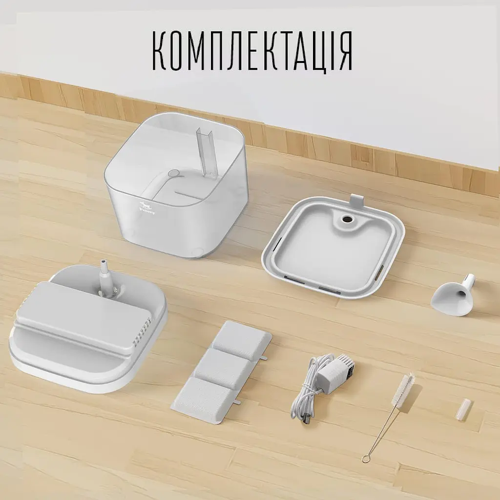 Фонтан для кота Petory 2,2 л з фільтром, Білий - фото 7