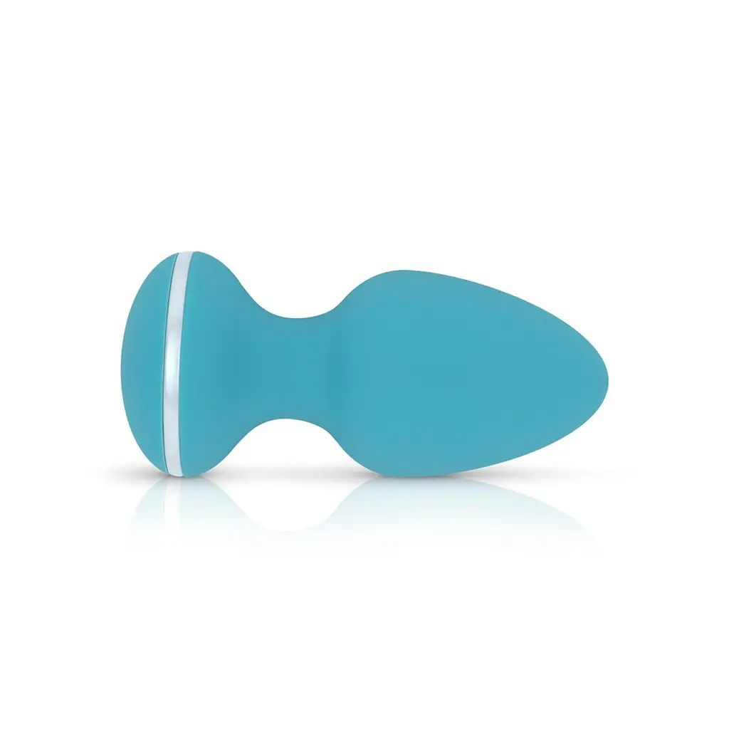 Анальна пробка Cala Azul Blanca Vibrating Anal Plug 8.3 см (бірюзовий) - фото 4