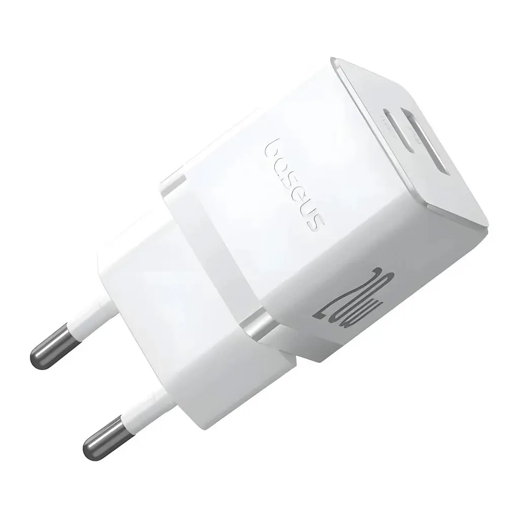 Зарядний пристрій Baseus 1xUSB-C 20 Вт + 1xUSB білий + кабель USB-C — USB-C 60 Вт 1.0 м (P10111608213-01) - фото 5