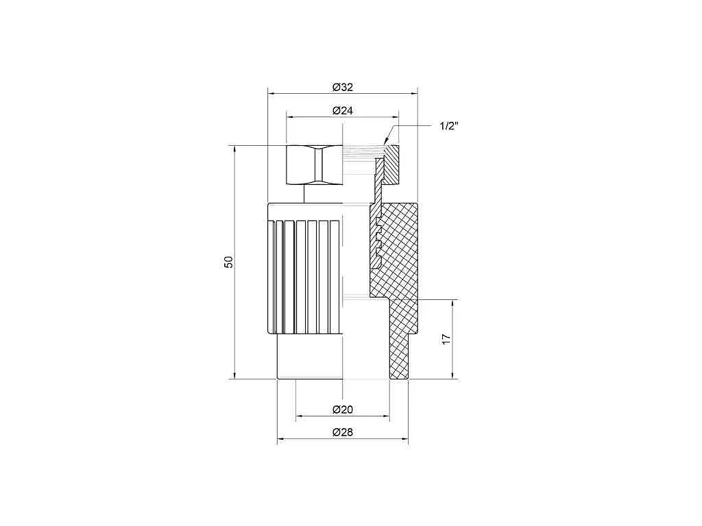 Муфта з гайкою Thermo Alliance 1/2" d=20мм поліпропіленова 1/2"В з нак. гайкою, для поліпроп. труб (DSI301) - фото 2