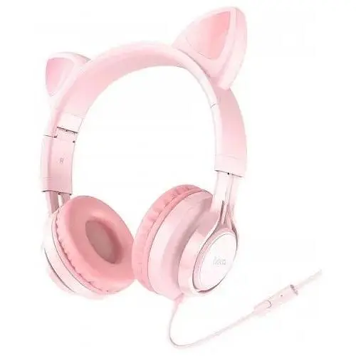 Навушники Hoco Cat ear headphones with mic W36 синьо-оранжеві 6931474770400) - фото 2