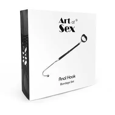 Анальний гак 3 з нашийником з натуральної шкіри Art of Sex - Anal hook, Чорний - фото 5