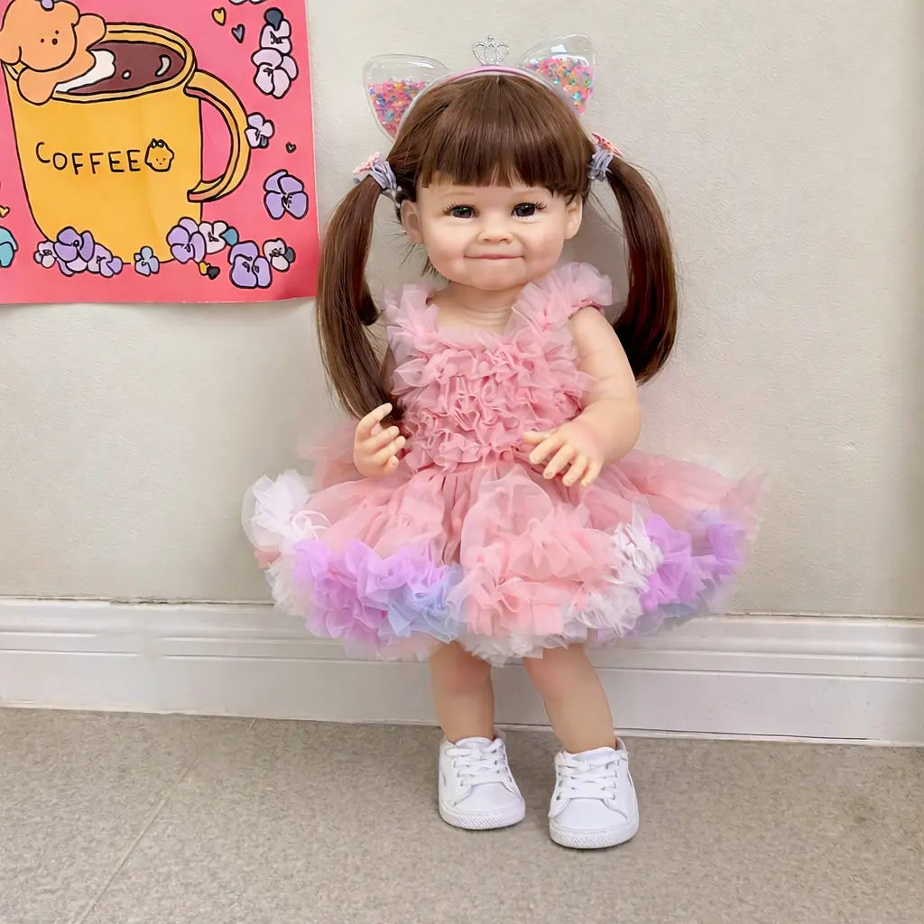Реалістична Кукла Реборн 55 см повністю силіконова Doll Reborn Baby К0100612 - фото 7