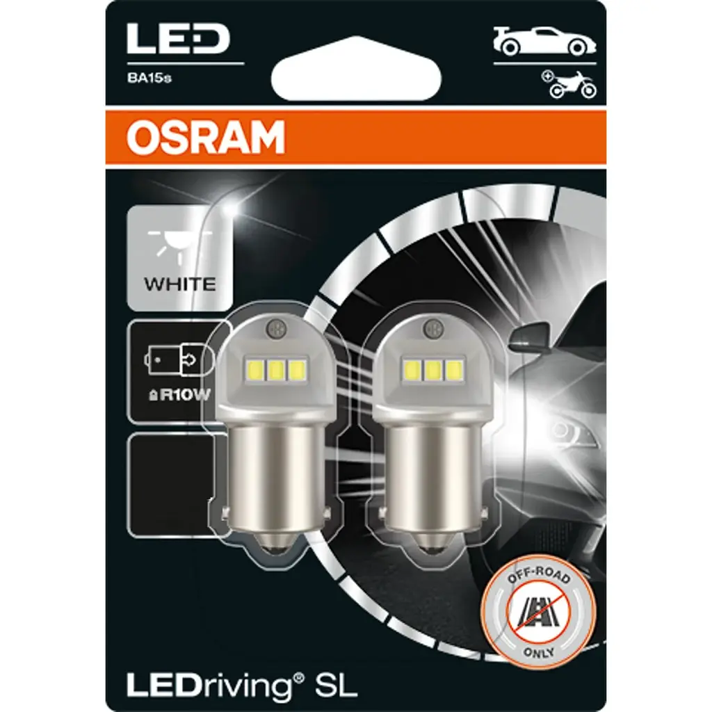 Комплект світлодіодних ламп OSRAM LEDriving SL 5008DWP-02B R5/R10W 6000K 12V White (2 шт) - фото 2
