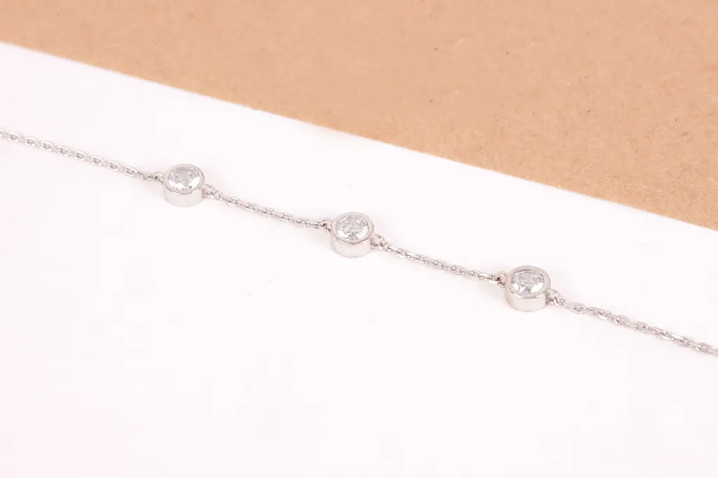 Жіночий тоненький якірний браслет з білого золота 195, 3.6 BR-0007 - фото 2