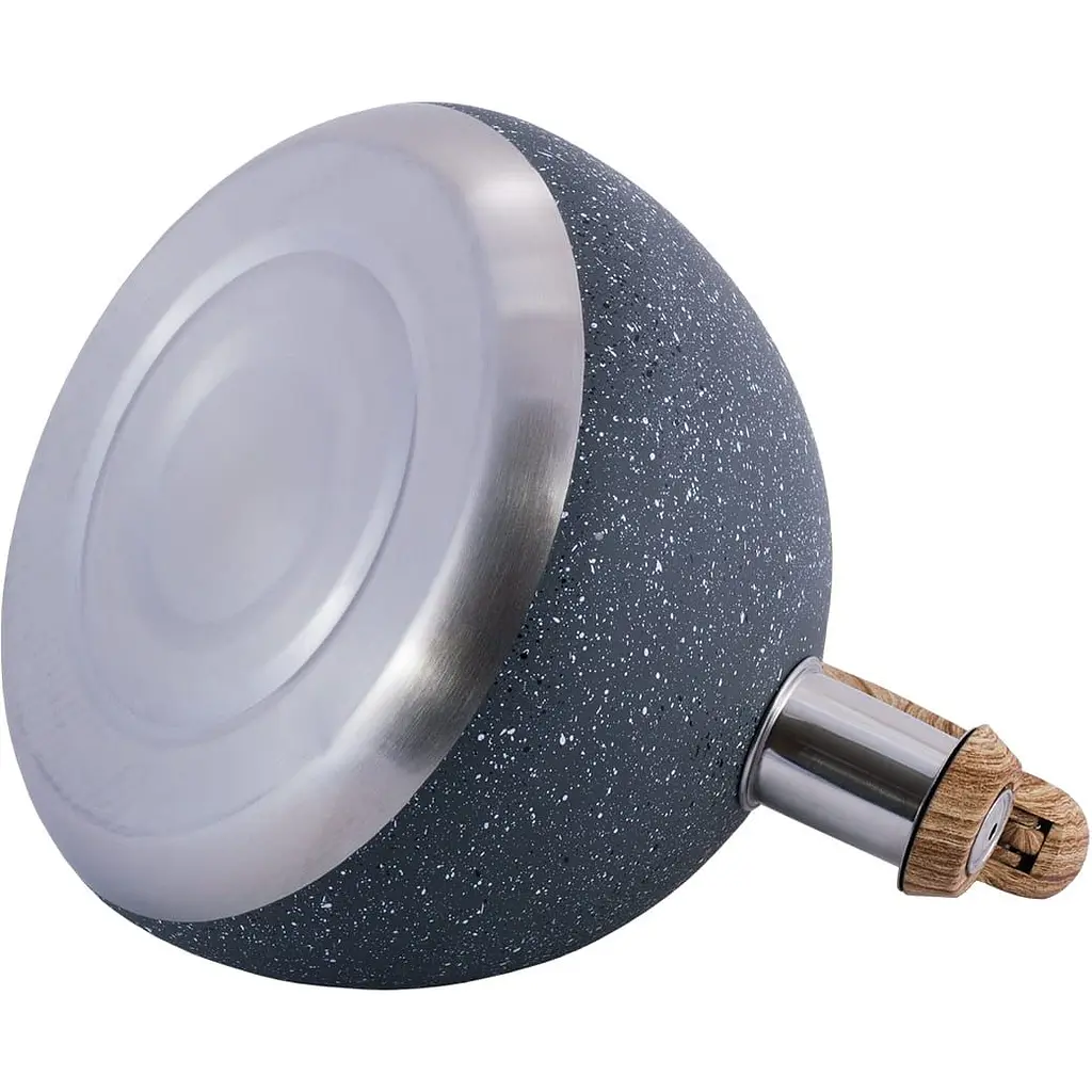 Чайник Kamille з нержавіючої сталі зі свистком 2.8 л сірий (0699) - фото 3