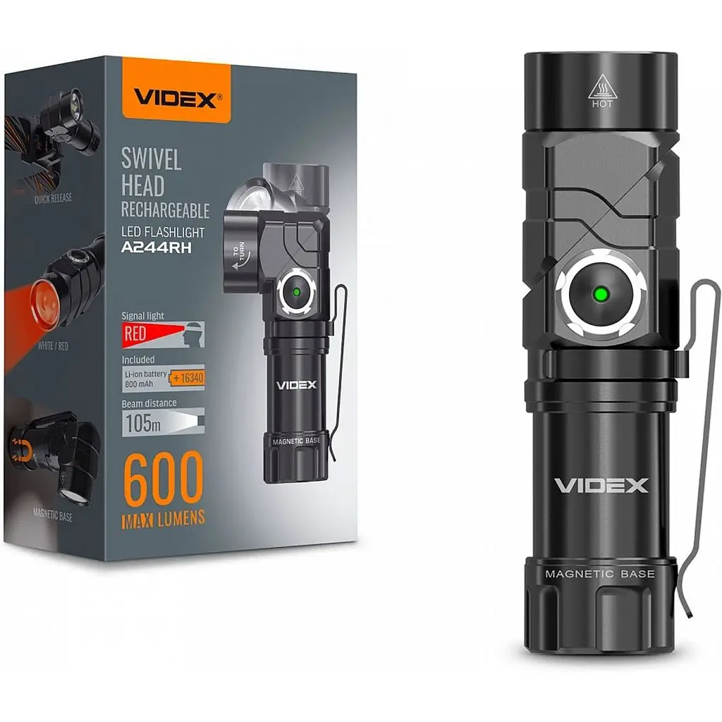 Портативный светодиодный фонарик Videx VLF-A244RH 600 Lm 5000 K (VLF-A244RH) - фото 2