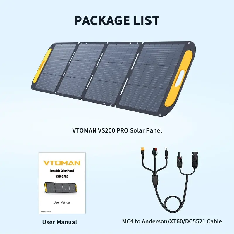 Сонячна панель Vtoman 200W 48V IP67 MC-4/Anderson/XT60/DC5521 - фото 9