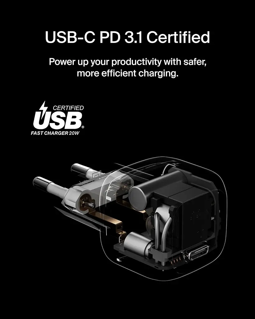 Мережевий зарядний пристрій Belkin 20 W USB-C PD PPS White - фото 5