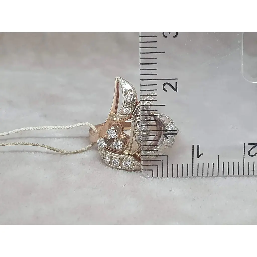 Золоте кільце Львівський державний ювелірний завод з діамантами. 8В410160936/21 18 - фото 6