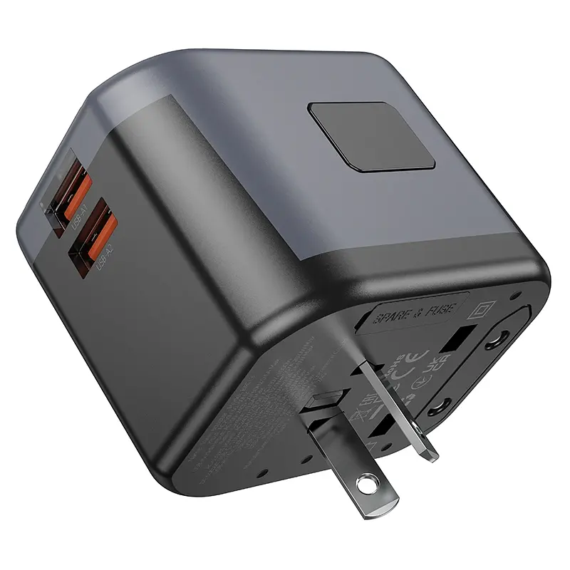 Мережевий зарядний пристрій BOROFONE BAC13 Leader 3-port PD20W(1C2A) universal conversion charger Black (6941991117169) - фото 5