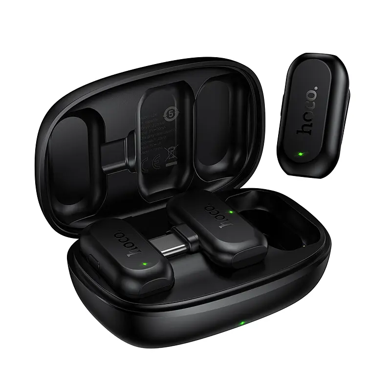 Бездротова мікрофонна система HOCO L26 Type-C Smart AI noise reduction wireless microphone Black (6942007677011)