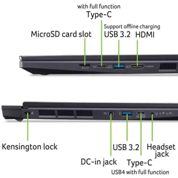 Ноутбук ACER Nitro 14 AN14-41-R4B4, (NH.QSSEX.00A), AMD Ryzen 7 8845HS до 5,1 ГГц, 14,5" WUXGA, 16 ГБ, SSD 1 ТБ, NVIDIA GeForce RTX 4060, Black - фото 6