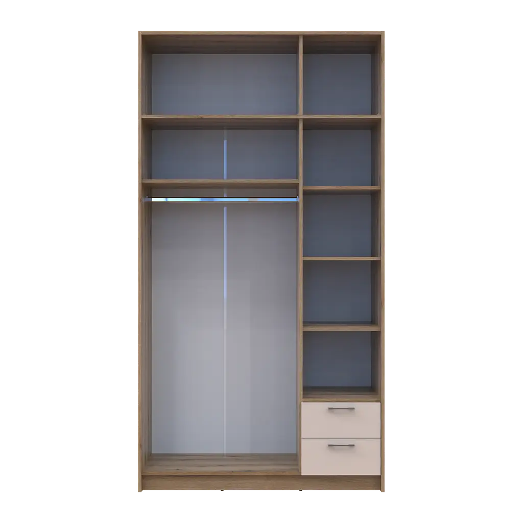 Шафа для одягу Doros Ронді з антресолей і дзеркалом Дуб Артизан/Кашемір 3ДСП 121х52х236 (80737821) - фото 5