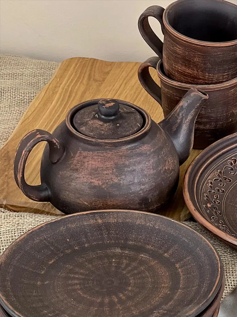 Столовий сервіз керамічного (глиняного) посуду на 4 особи Гладкий - фото 2