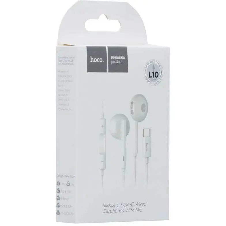 Навушники Hoco L10 Acoustic Type-C wired earphones with mic - фото 7