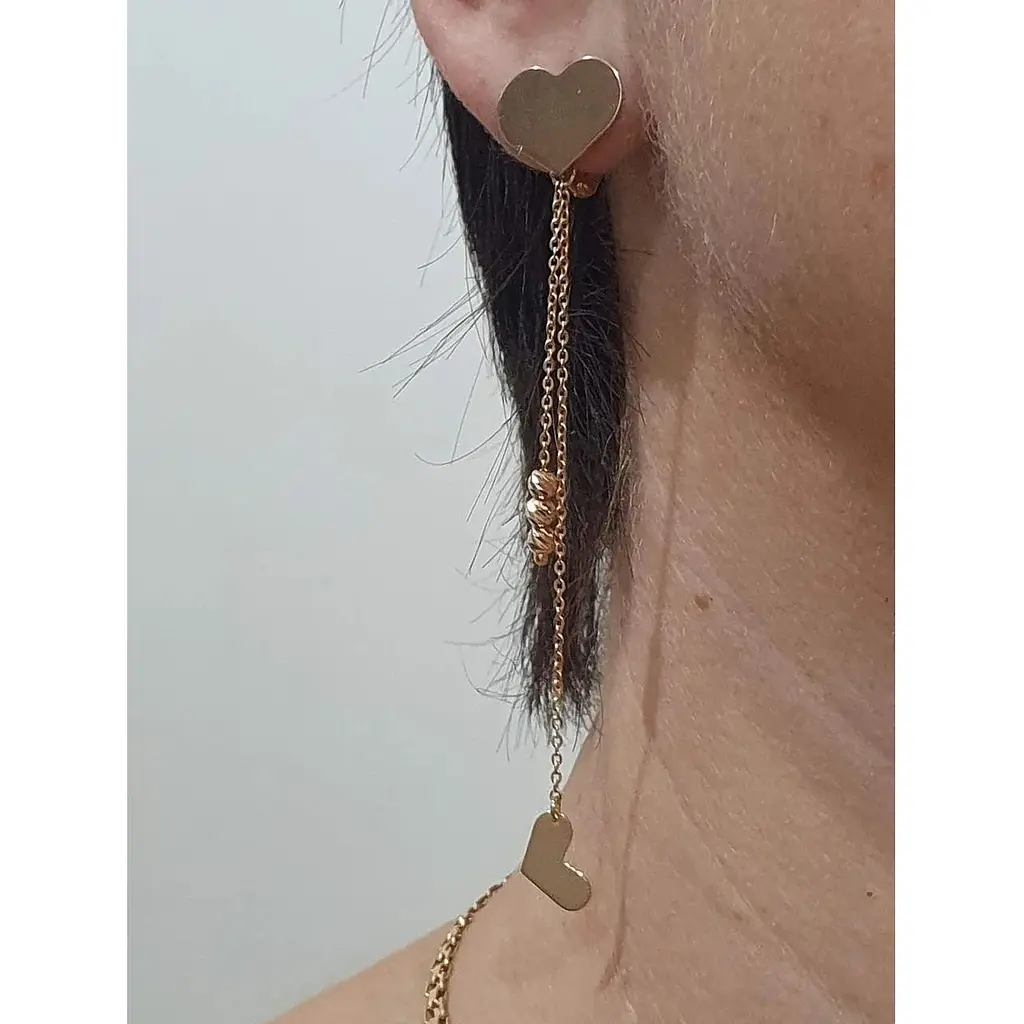 Золоті сережки-підвіски Tango Сердечки. 470586 - фото 2