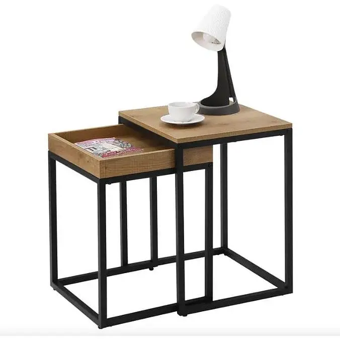 Комплект журнальных столиков Leobert Ascet в стиле Loft 45х40х55 см, 40х38х51 см 2 шт. - фото 2