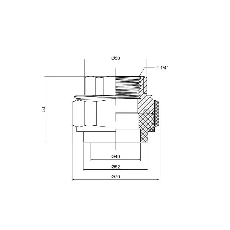 Згін "Американка" PPR Thermo Alliance 40х1" 1/4 ВР DSI004