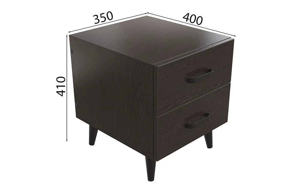 Тумба Вива 2 на конусных ножках Ferrum-decor 41x35x40 Черный металл ДСП Венге Магия 16 мм (FRD-106811) - фото 4