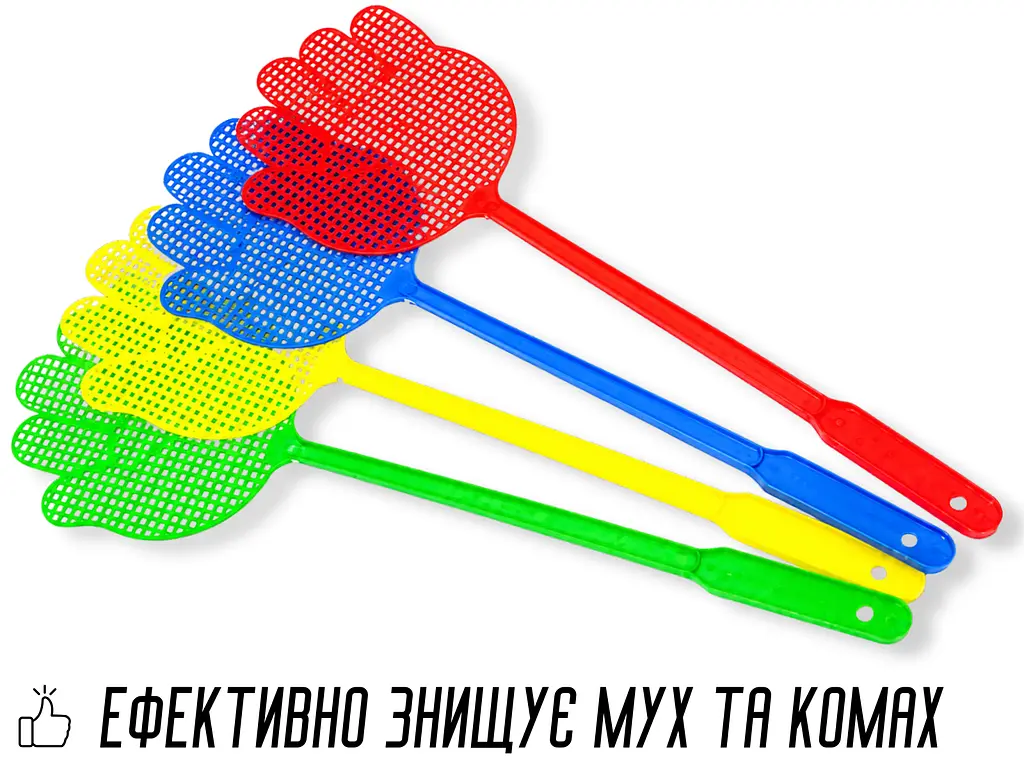 Мухобійка пластмасова 47х13 см, Червоний - фото 5