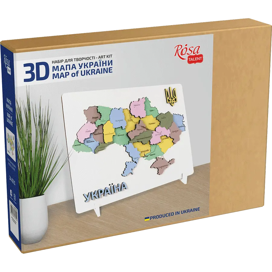 Картина 3D Rosa Talent Мапа України пастельні кольори МДФ 24.5х18.5 см (4823098532552) - фото 4
