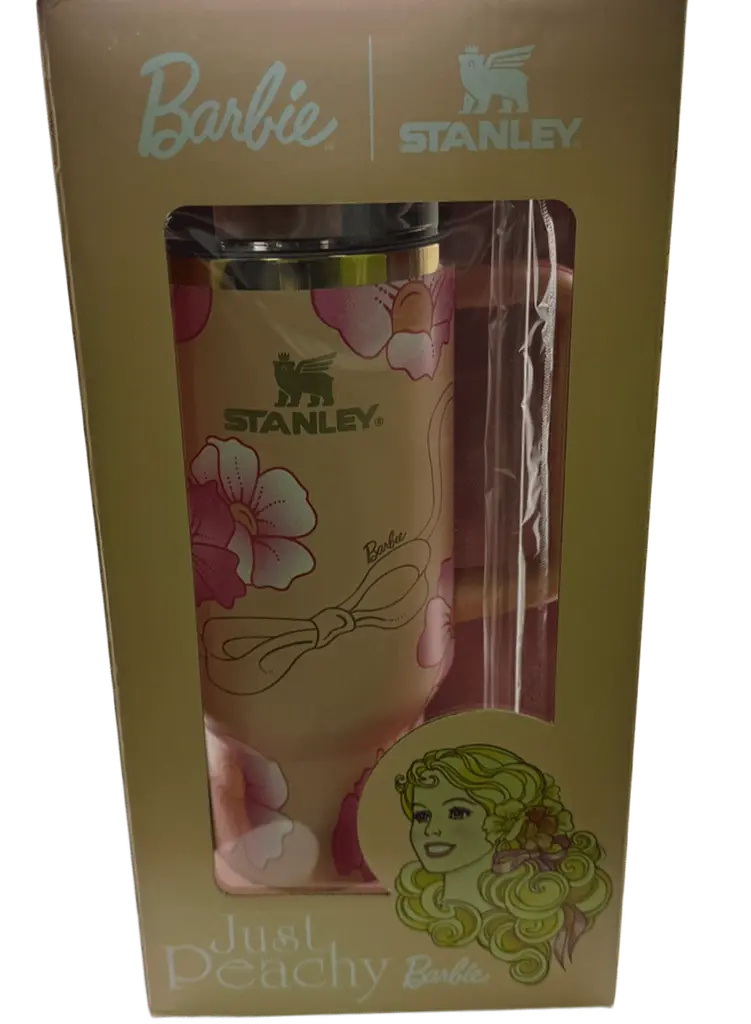 Термос термокружка Stanley Quencher H2.0 Tumbler из нержавеющей стали 1,18 л Peach Flower Barbie KT7001984 - фото 2
