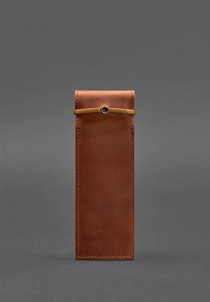 Кожаный чехол для ручек 1.0 светло-коричневый Crazy Horse - фото 5