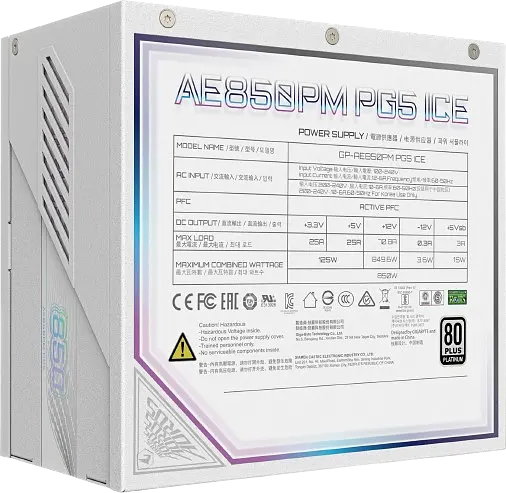 Блок живлення Gigabyte GP-AE850PM PG5 ICE 850W 80+ Platinum - фото 5