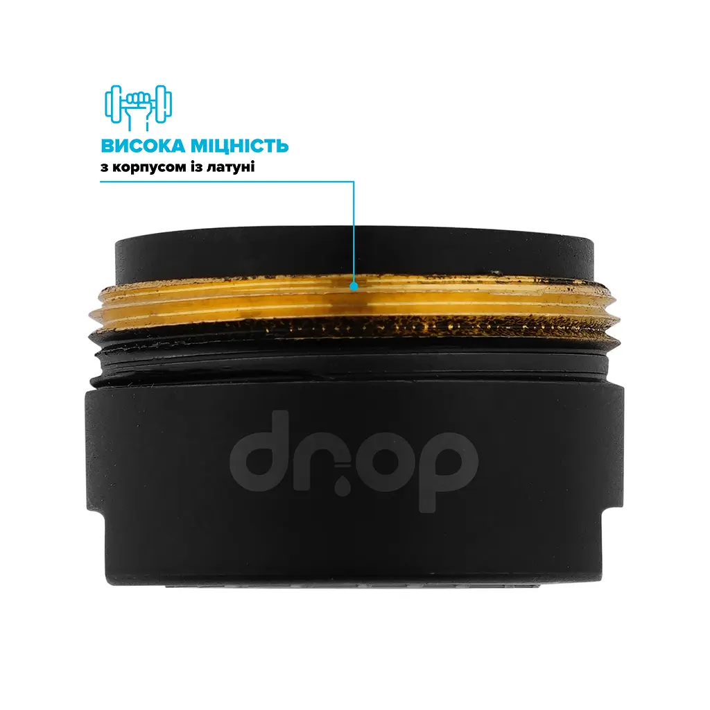 Набір для економії води Drop PM2+1GBL (насадка для душу + 2 аератори) - Економія 58%, чорний - фото 5