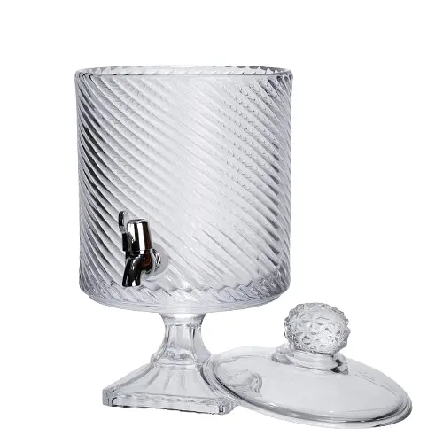 Лимонадница с краном на подставке стеклянная 4.5 л 39 см. Прозрачный Yiwu HP-19-3045-8 - фото 2