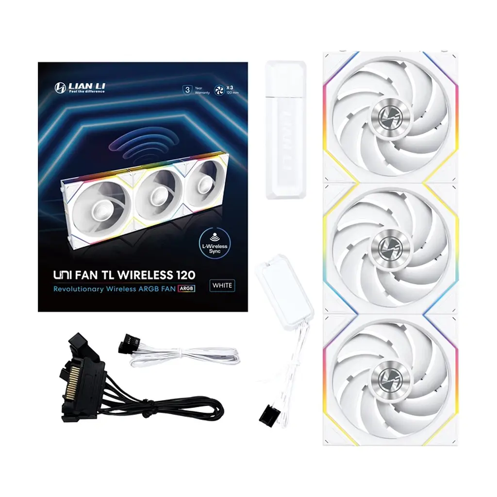 Кулер до корпусу Lian Li Uni Fan TL WIRELESS 120-3, White (G99.12TL1W3W.00) - фото 8