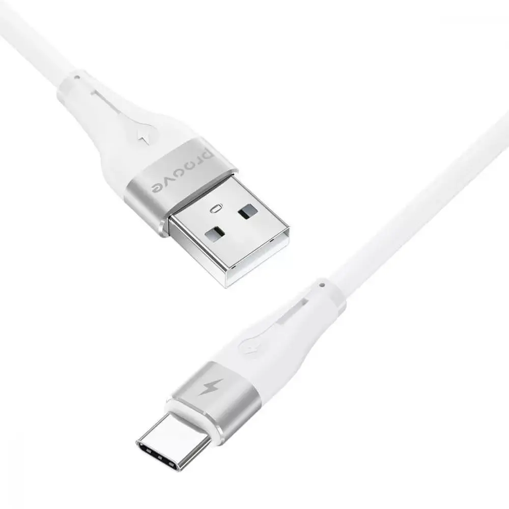 Кабель Proove Soft Silicone USB to Type-C 2.4A (1m) white (CCSO20001202) - фото 2