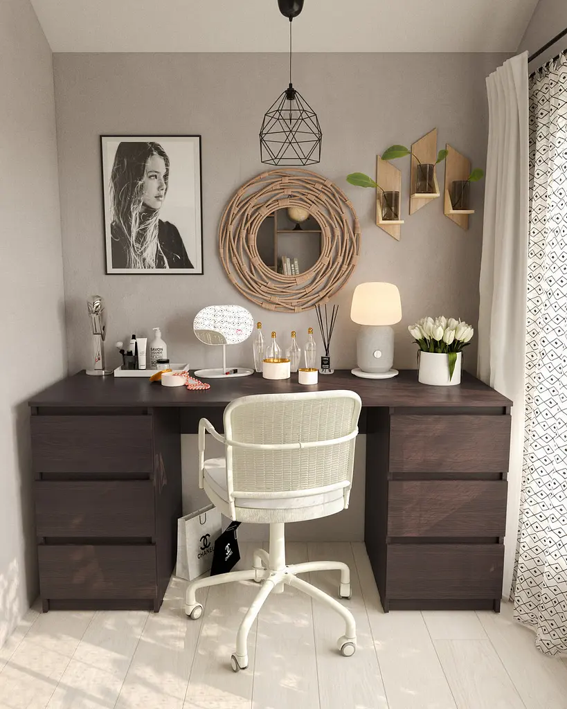 Стіл комп'ютерний з двома тумбами на 6 ящиків, письмовий стіл з ДСП FT-228 - фото 8