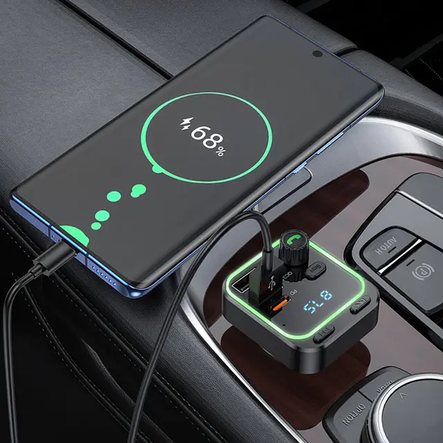 FM модулятор Borofone BC59 Heroic car BT FM transmitter чорний - фото 2