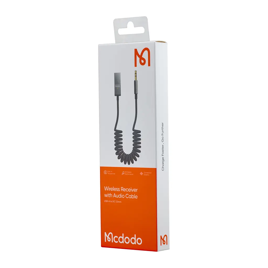 Bluetooth ресивер McDodo USB-A To 3.5mm Bluetooth Audio Cable CA-8700 Black - фото 2