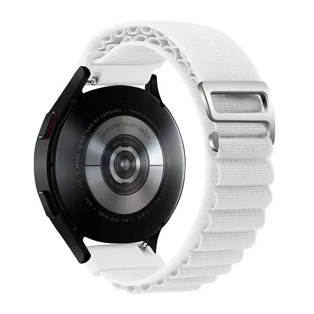 Браслет для Samsung Galaxy Watch 4 - білий Watchbands NormalCloth ширина кріплення 20мм нейлоновий (W24-6WB91117766) - фото 2