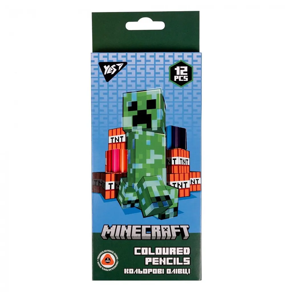 Олівці кольорові YES 12 кольорів "Minecraft"