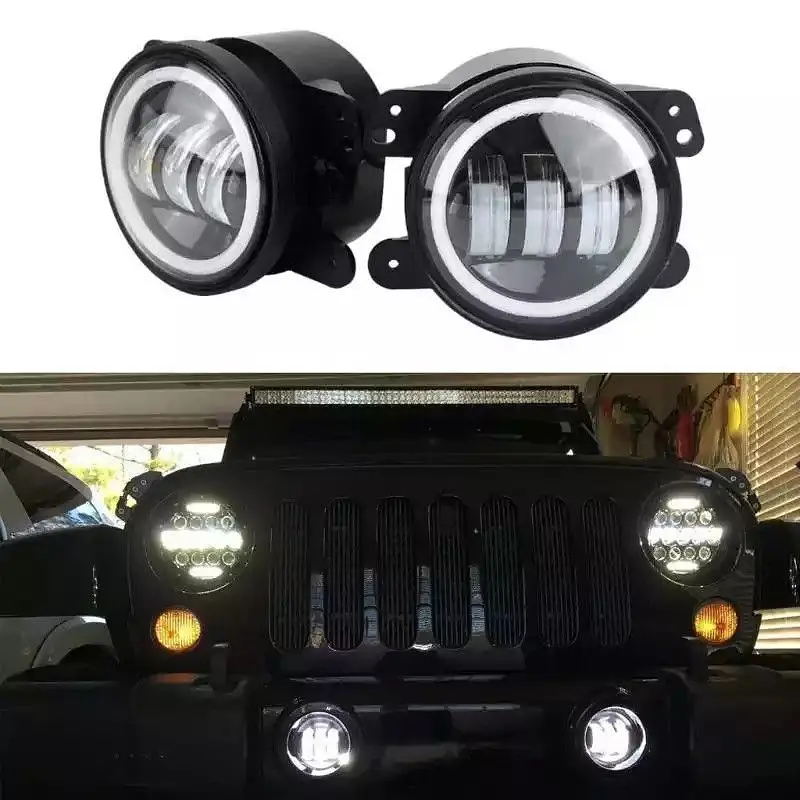 Протитуманні LED Фари круглі / Лінза з ДХО та поворотом / D87мм / 10-30V / 15W / 7000K / 2 шт. - фото 5