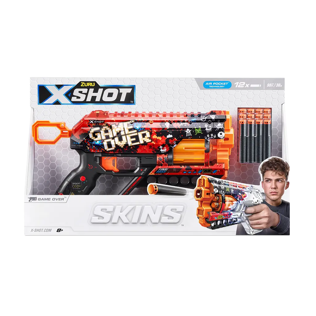 Швидкострільний бластер Zuru X-Shot Skins Griefer Game Over, 12 патронів (36561D) - фото 9