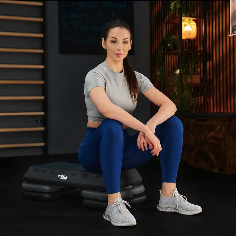 Степ платформа Trex Sport TX-038PAS до аеробіки 3-рівнева чорна - фото 8