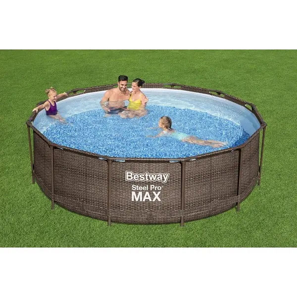 Каркасний басейн Bestway 56709 мега великий розмір 366 x 100 см з фільтруючим насосом і сходами - фото 9