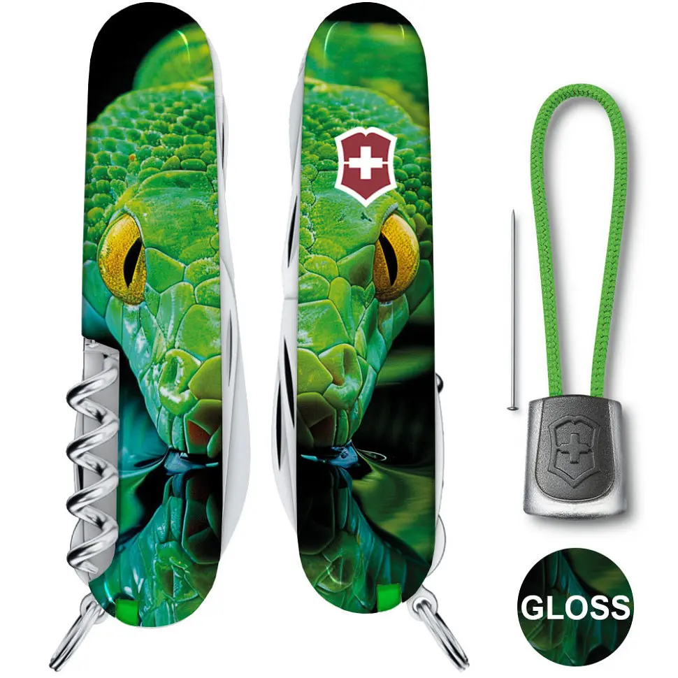 Ніж Victorinox Huntsman Zodiac 91мм 15функ Зелена дерев'яна змія - фото 2