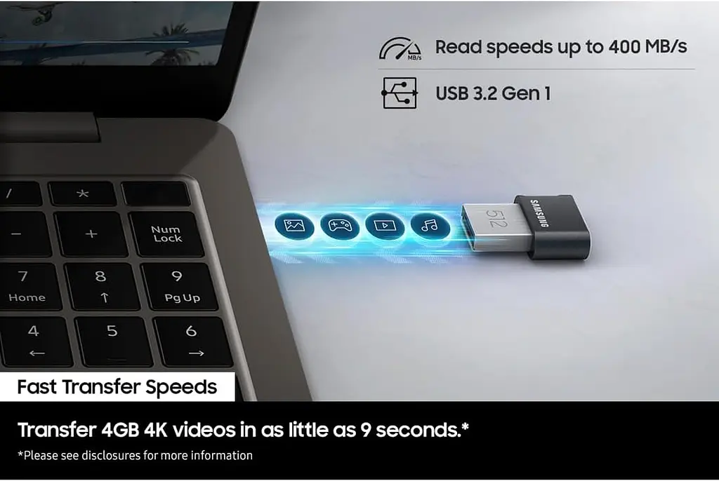 Накопичувач 512GB USB 3.1 Type-A Fit Plus Samsung teh0025094 - фото 3