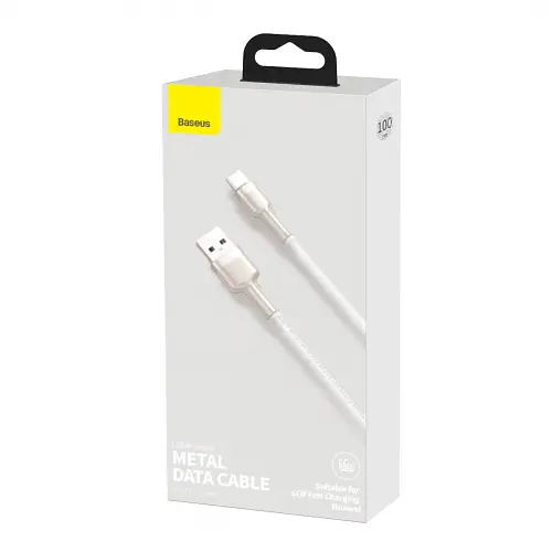 Кабель Baseus Cafule Series Metal Cable USB to Type-C 66W 2m CAKF000202 White - фото 3