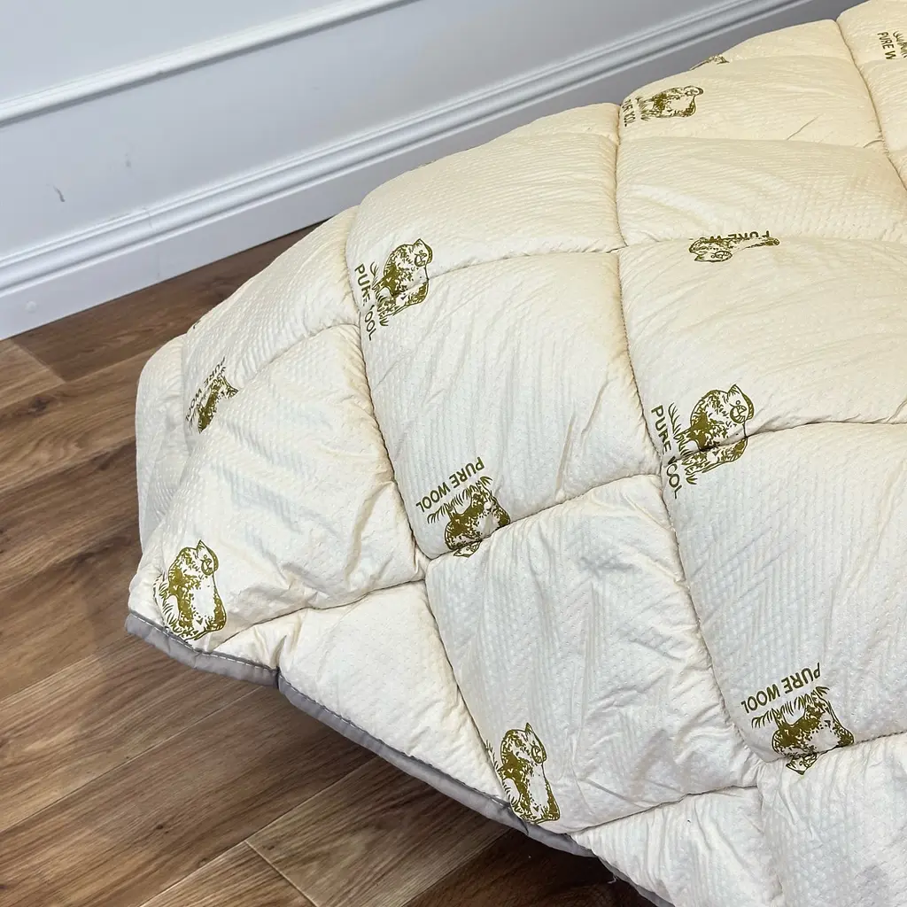 Ковдра двоспальна стьобана зимова зі штучної вовни Leri Max Pur Wool 21470 180х210 см коричнева - фото 3