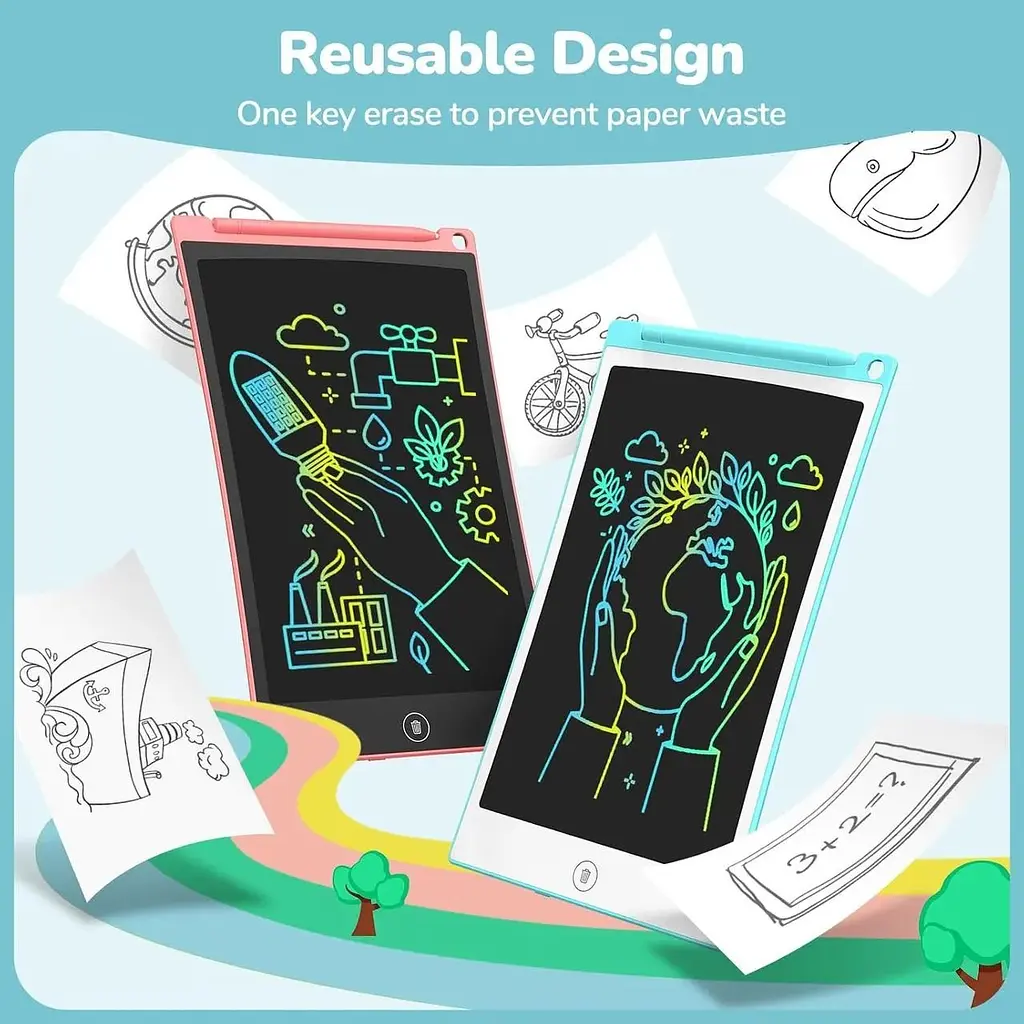 РК-планшет для письма та малювання TECJOE 2 Pack 8.5-дюймовий Doodle Board для дітей - фото 2